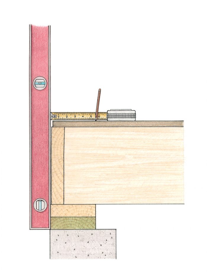 Take layout lines from the mudsill