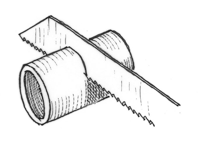 1. Cut coupling in half.