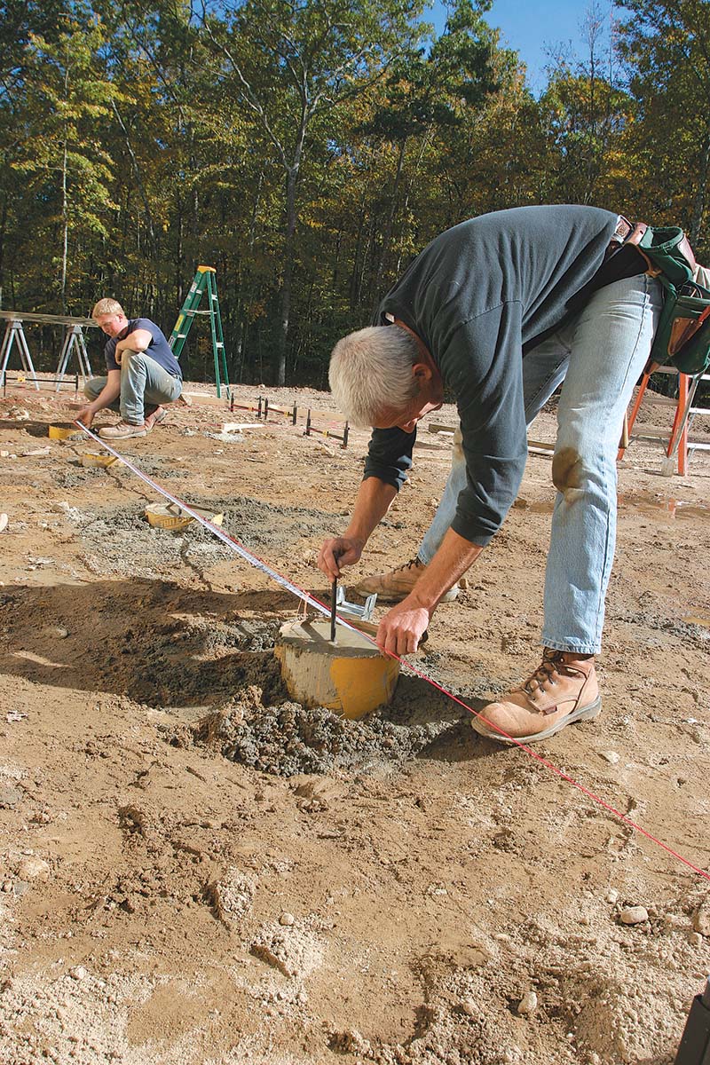 Placing anchor bolts accurately.