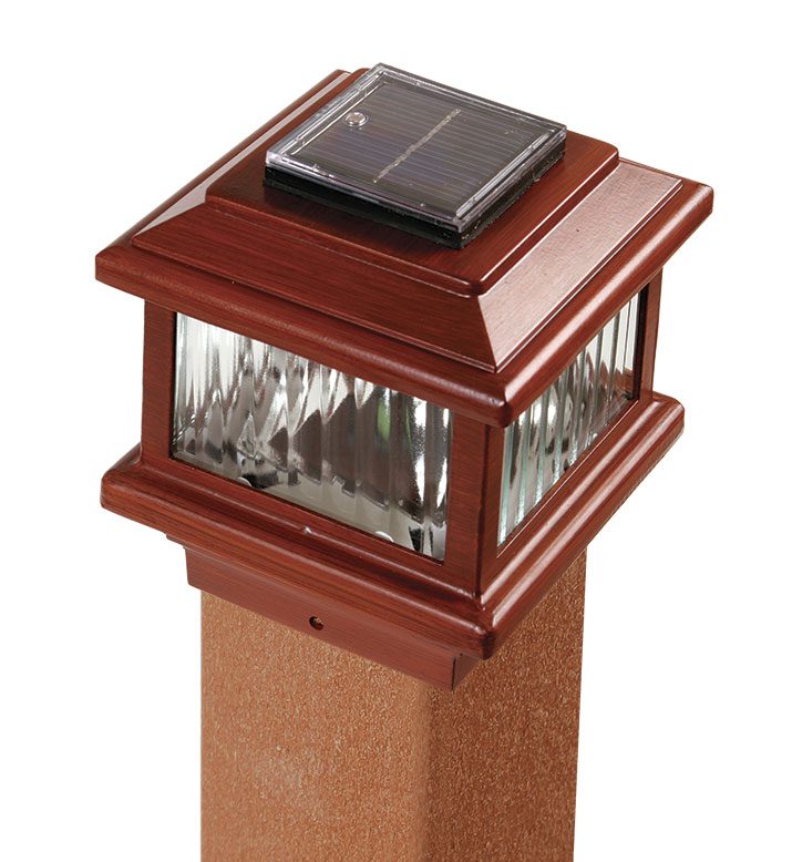 Solar-powered deck lights