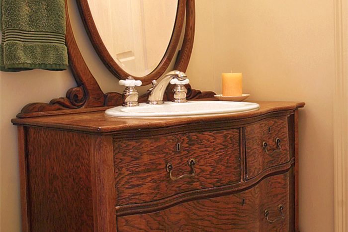 drop-in sink bathroom vanity