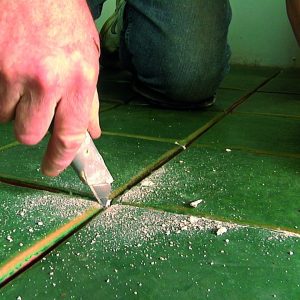 clear for grout on high-traffic tile floor