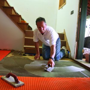 burnish then comb tile floor