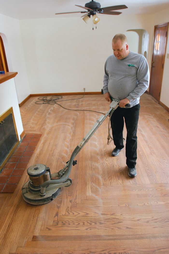 smoothing the seal coat