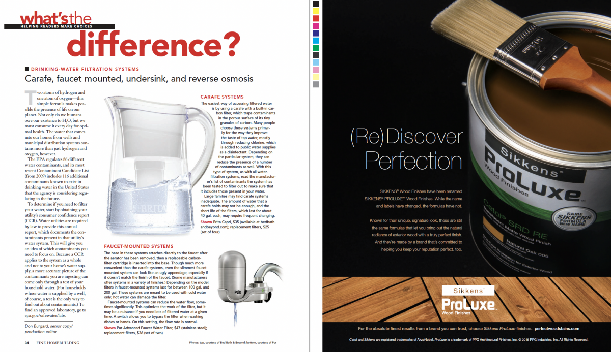 water filtration magazine spread