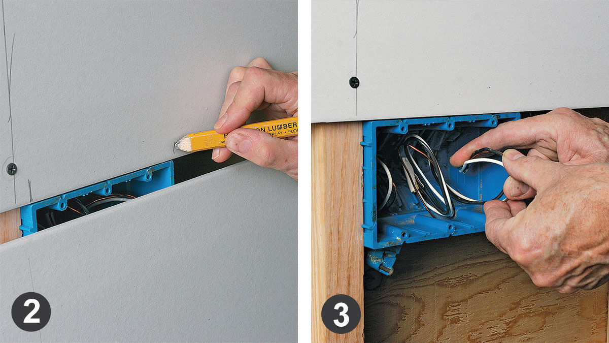 marking and preparing for drywall router