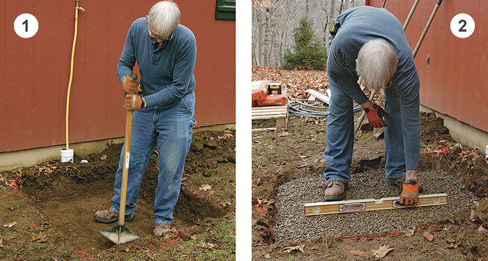 Prepare the subgrade. Grade the gravel.