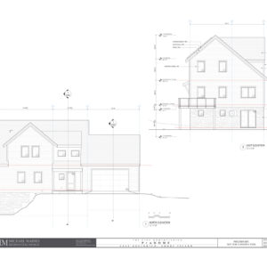 North (front) and east elevations of the final ProHome design.