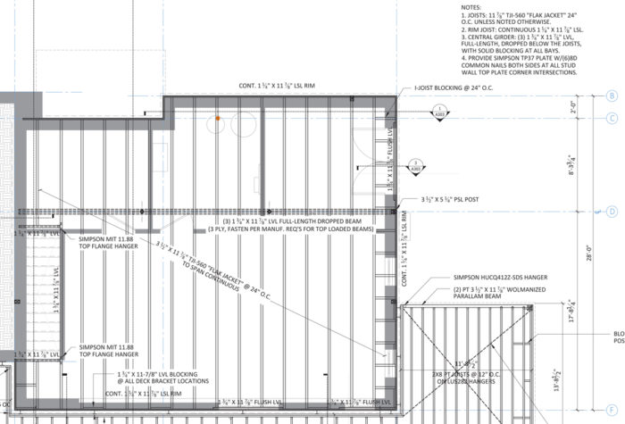 1st floor framing plan detail