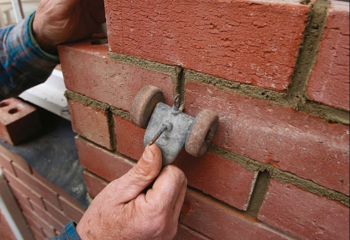 tool mortar joints after drying