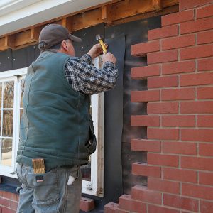 installing pvc flashing to keep water out