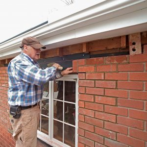 hammering in the brick with no mortar between