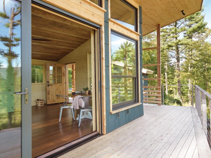 Vermont mountain cabin deck