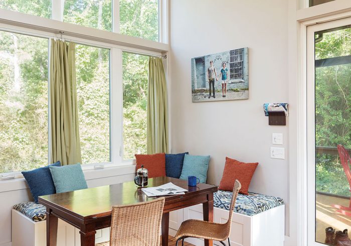 small house table and window bench