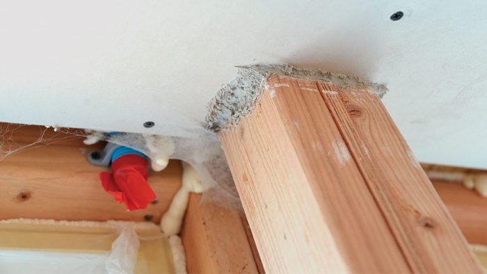 Ceiling with sealed gaps is shown 