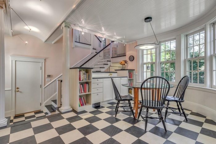 dining area of an open-plan kitchen