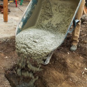 pouring concrete