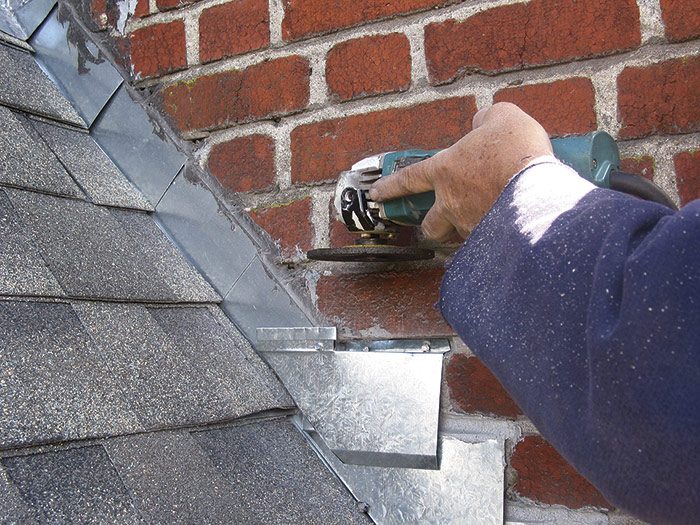 grind out an old chimney mortar