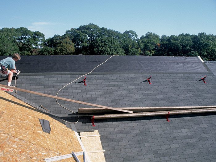 shingles above the roof brackets 