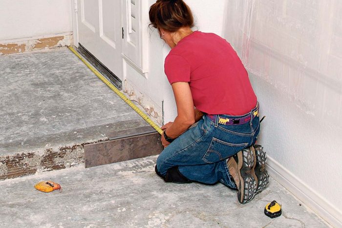 Mock up the bullnose and riser tile to mark their position on the stair.