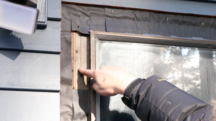 Window directly sitting on the house sheeting