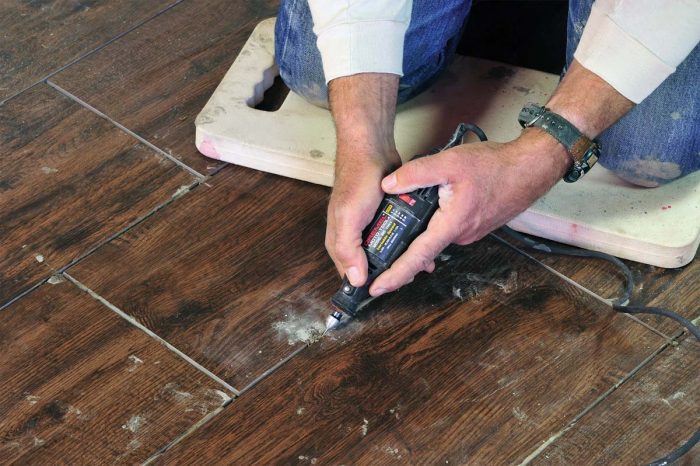 When cured thinset is too hard, you may wish to use a rotary saw with a grout removal bit. Steady hands are a necessity!