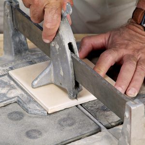 lining up the carbide wheel 