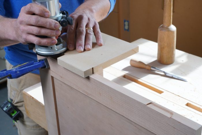 Routing door mortises