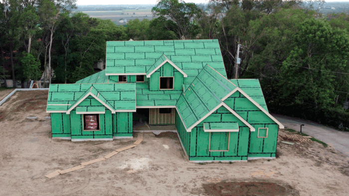 House fully sheathed