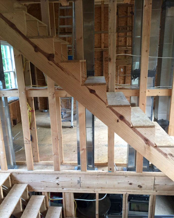 Unsupported outside stair stringer flexes too much - Fine Homebuilding