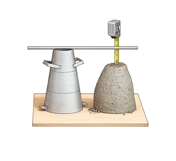 Drawing of concrete slump test