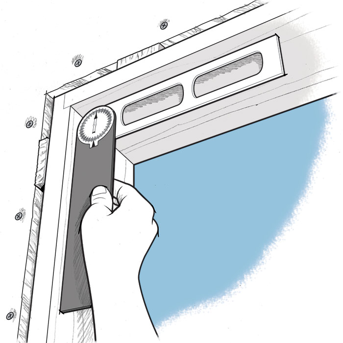 Find the true angle with a construction protractor or a bevel gauge.