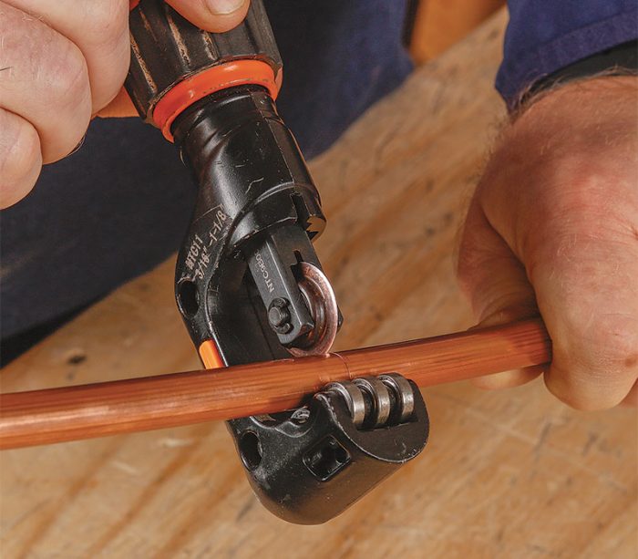 making a square cut into copper tube