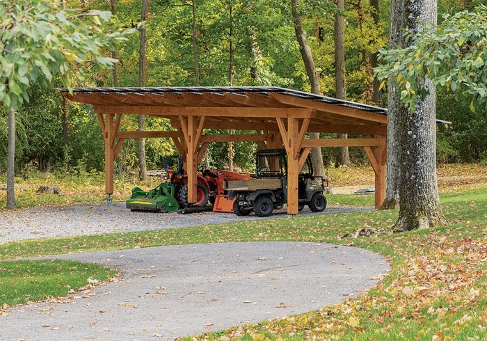 tractors under canopy