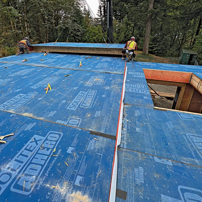 Adding the air barrier to the roof