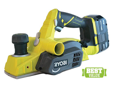 Product shot of Ryobi cordless planer