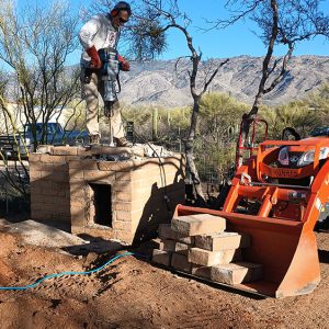 Mike's re-sculpting backyard