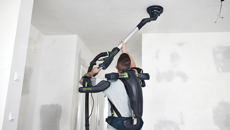 Photo of Festool ExoActive bionic shoulders in use.