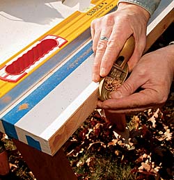 Ease the edge using a small block plane