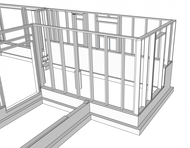 How to build exterior walls directly on stem walls without a floor ...